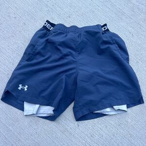 Under Armour Men's Dark Blue Athletic Shorts/Nike shorts bundle-black